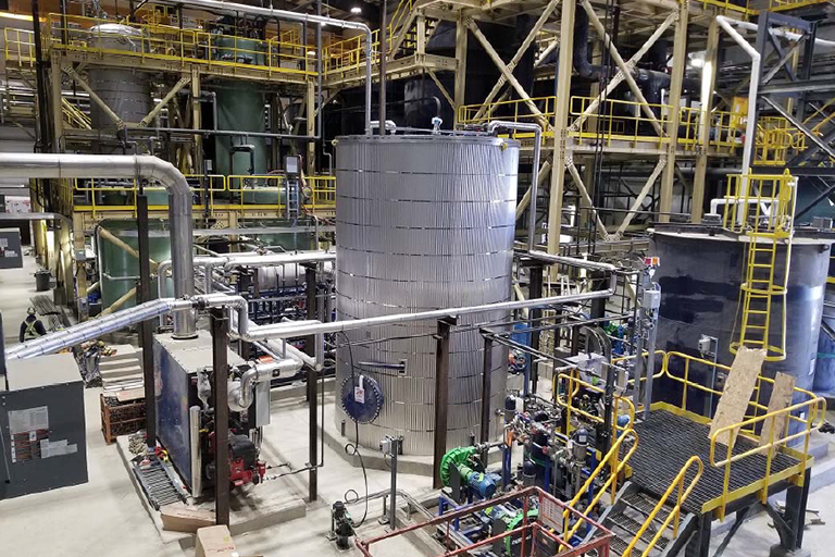 Equipment inside a gold mine